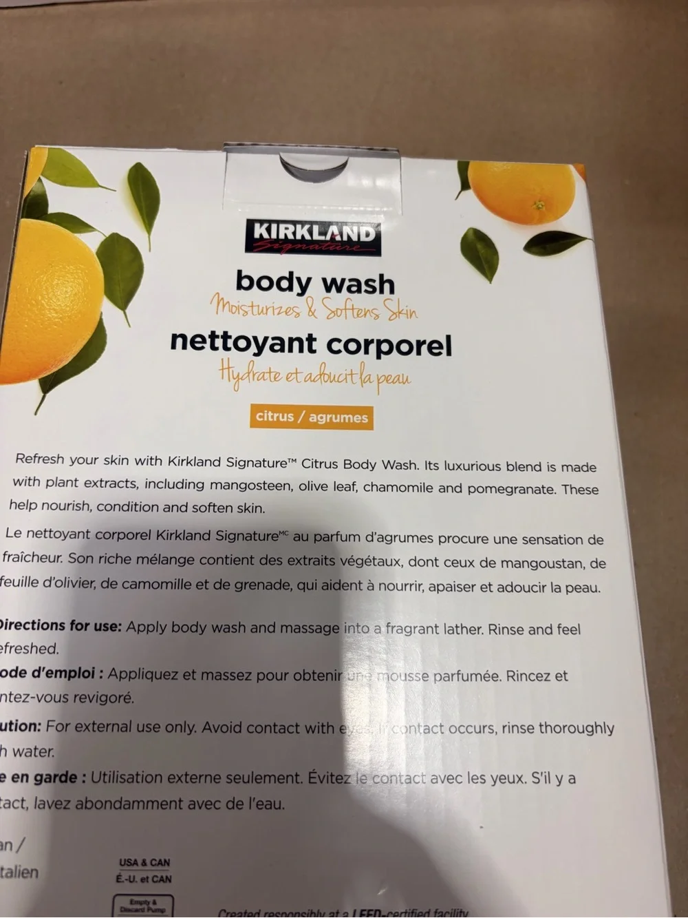 Kirkland Signature White Citrus Body Wash Twin Pack new value duo pack